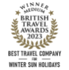 Best travel company for winter sun holidays - 2023